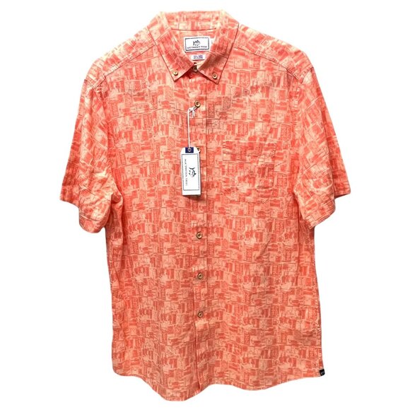 Southern Tide Other - Southern Tide Men’s Medium Happy Hour Nautical Orange Short Sleeve Button Shirt